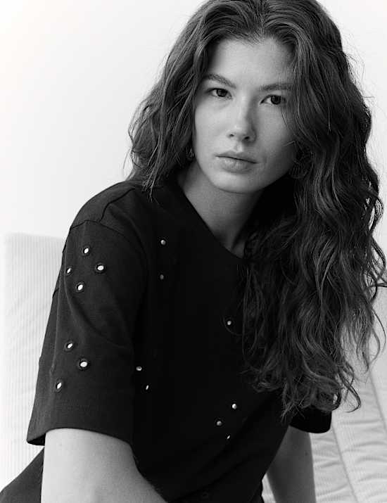 T-shirt 100 % coton à décoration miroir