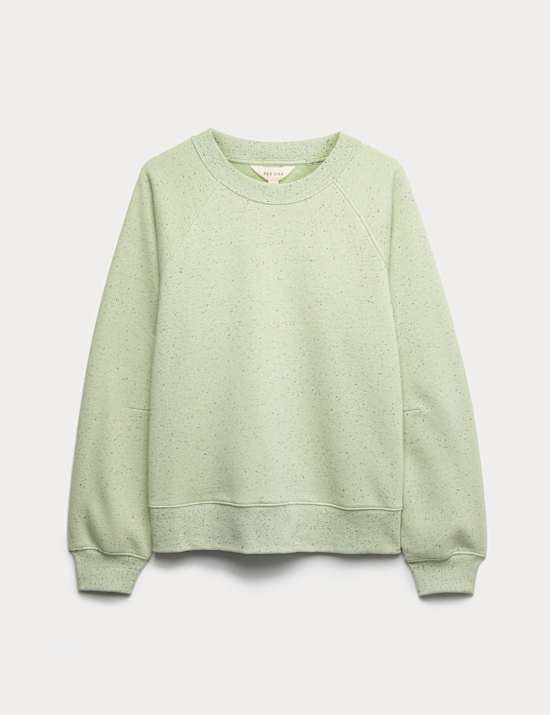 Cotton Rich Fleck Crew Neck Sweatshirt