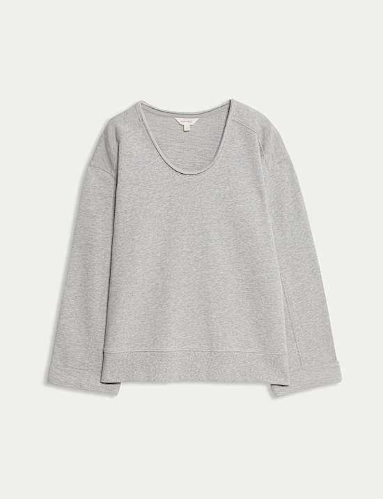 Pure Cotton Scoop Neck Sweatshirt