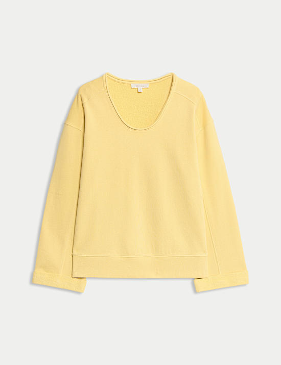 Pure Cotton Scoop Neck Sweatshirt