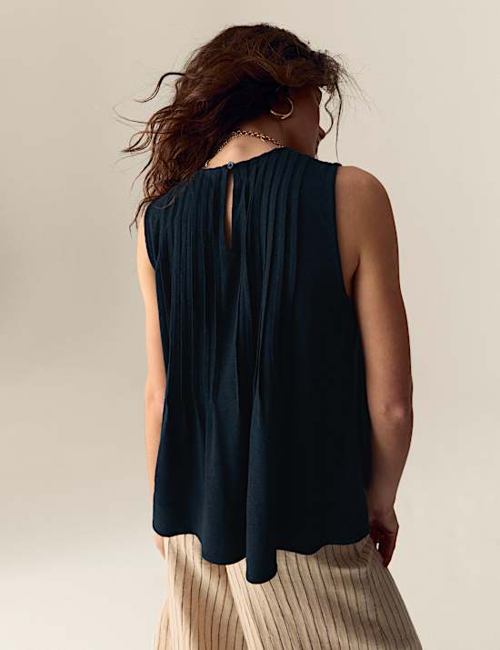 Plisse Pintuck Top