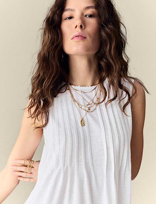 Top pliss&eacute; nervur&eacute;