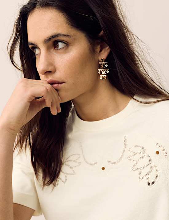 Pure Cotton Jersey Embroidered T-Shirt