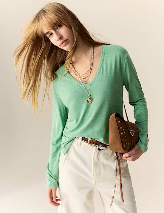 Modal Rich V-Neck Top