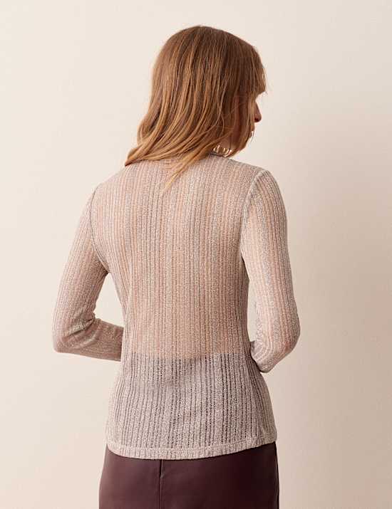 Shimmer Knitted Long Sleeve Shirt