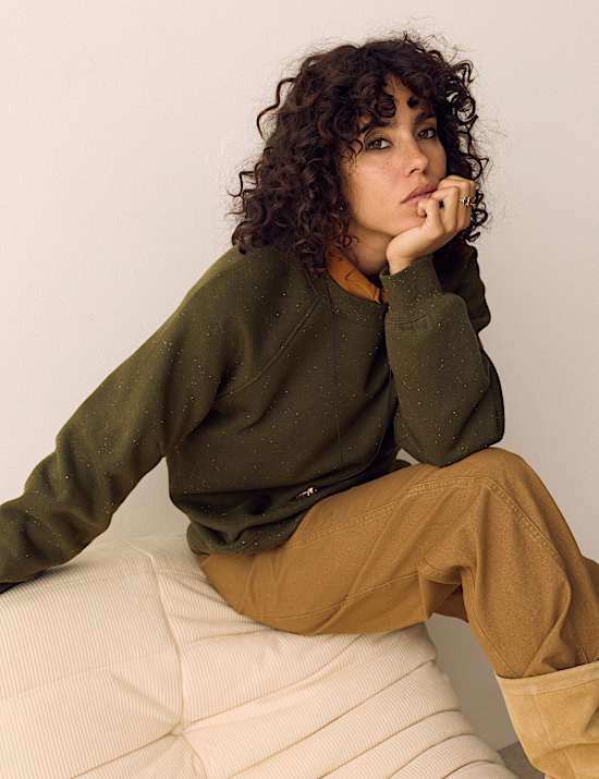 Cotton Rich Flecked Sweatshirt