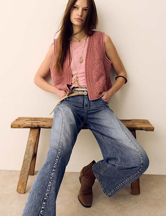 Linen Blend Pleated Shoulder Detail Muscle Top