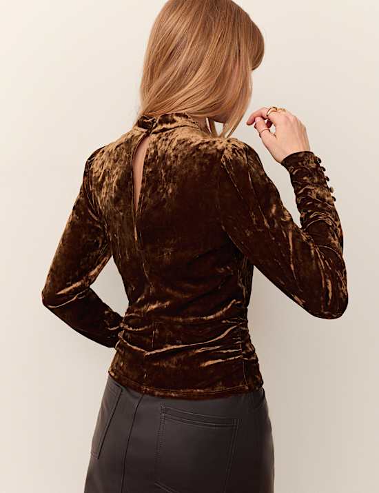 Velvet High Neck Top