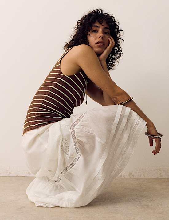 Striped Scoop Neck Vest