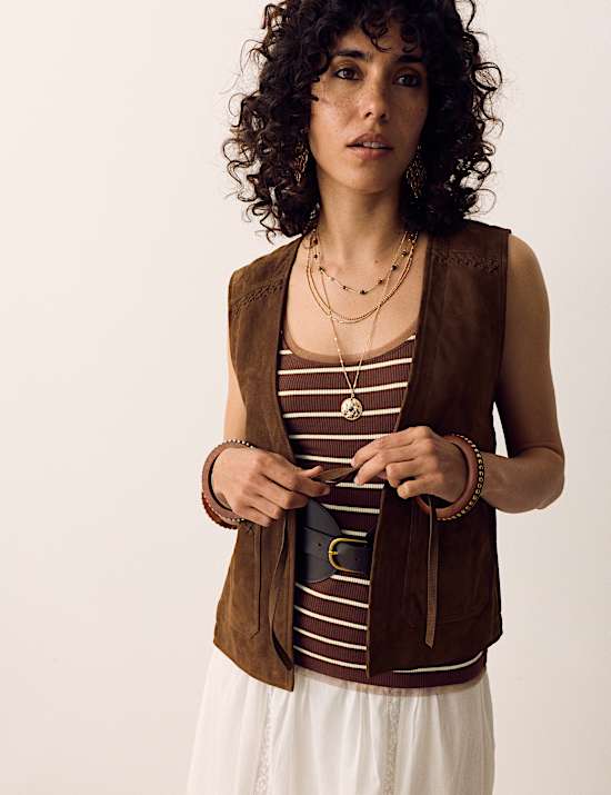 Striped Scoop Neck Vest