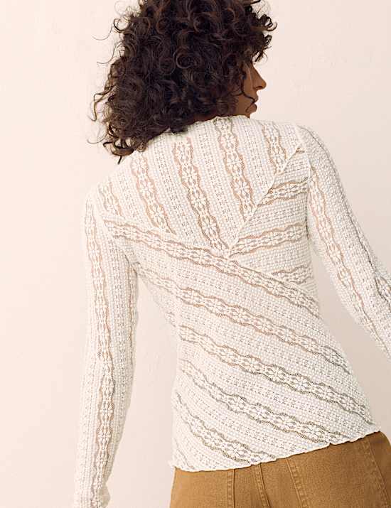Jersey Floral Lace Top
