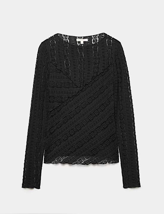 Jersey Floral Lace Top