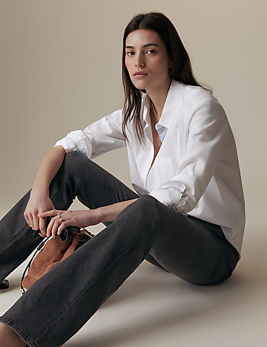 Lyocell Rich High Waisted Slim Flare Jeans