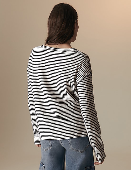 Pure Cotton Striped T-Shirt