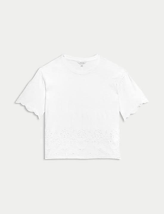 Pure Cotton Broderie T-Shirt