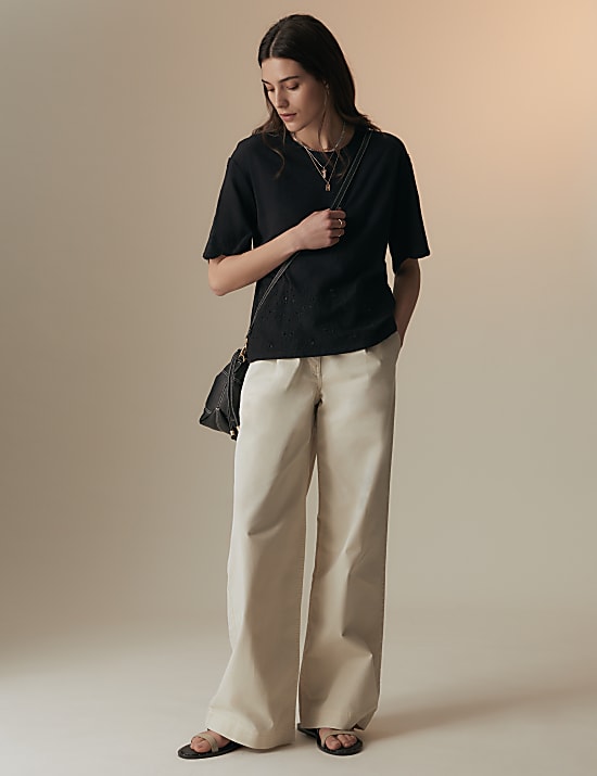 Pure Cotton Broderie T-Shirt