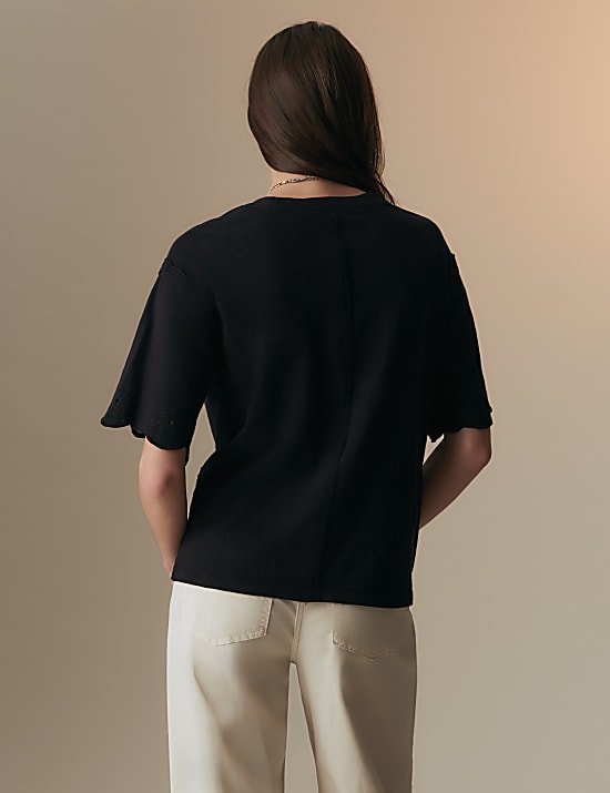 Pure Cotton Broderie T-Shirt