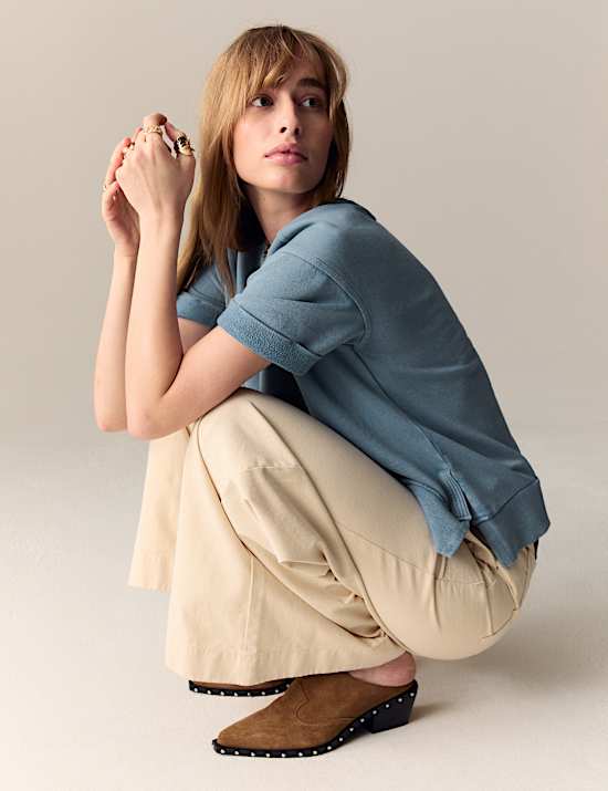 Sudadera 100% algod&oacute;n de manga corta