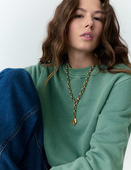 Cotton Rich Relaxed Fit Garment Dye Sweatshirt