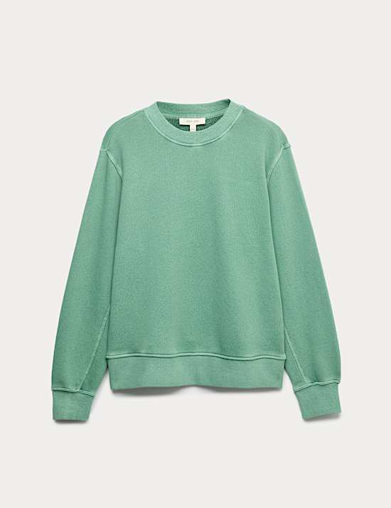 Cotton Rich Relaxed Fit Garment Dye Sweatshirt