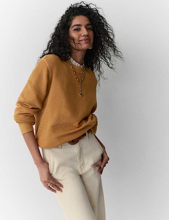 Cotton Rich Relaxed Fit Garment Dye Sweatshirt