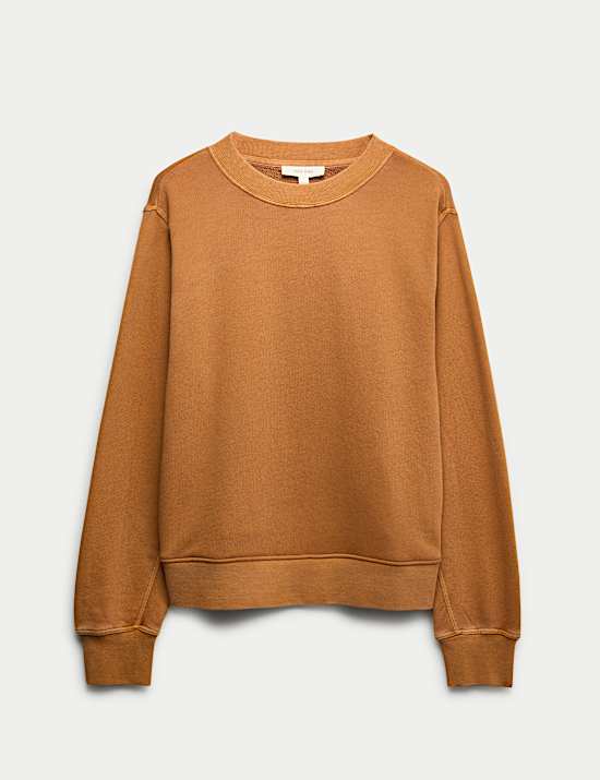 Relaxed-fit katoenrijk, garment-dyed sweatshirt