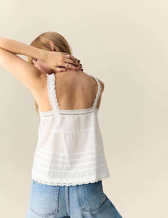 Pure Cotton Embroidered Cami Top