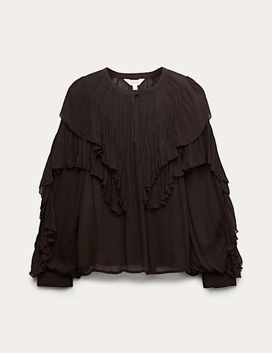 Sheer Ruffle Blouse