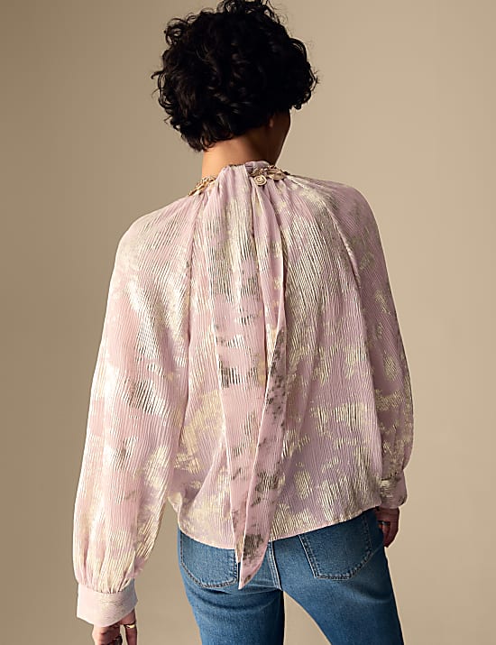 Sparkly High Neck Blouse