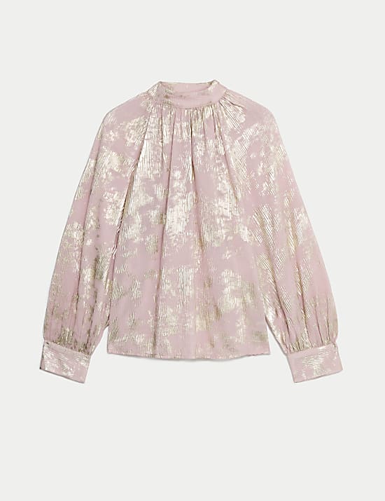 Sparkly High Neck Blouse