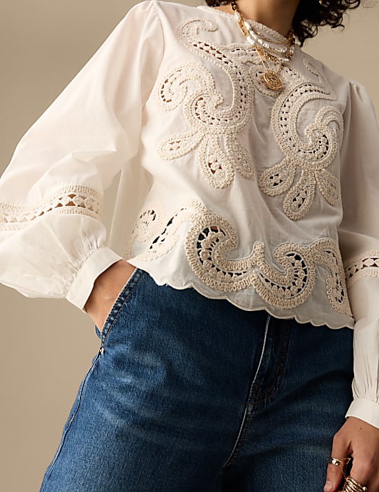 Pure Cotton Embroidered Blouse