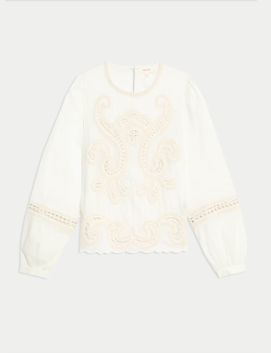 Pure Cotton Embroidered Blouse