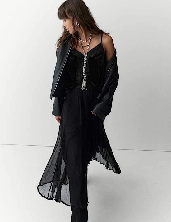 Velvet Lace Appliqué Cami Top