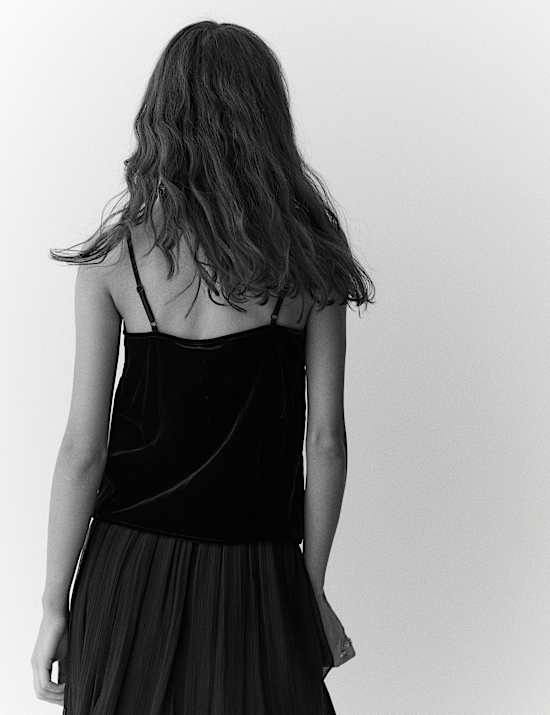 Velvet Lace Appliqué Cami Top