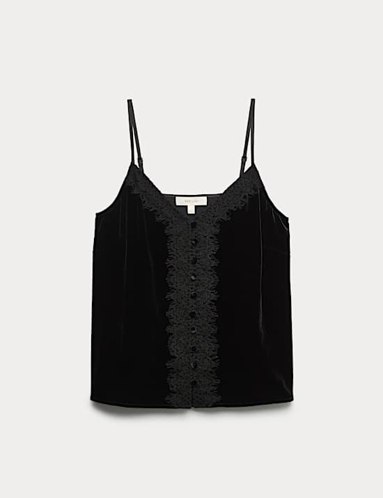Velvet Lace Appliqué Cami Top
