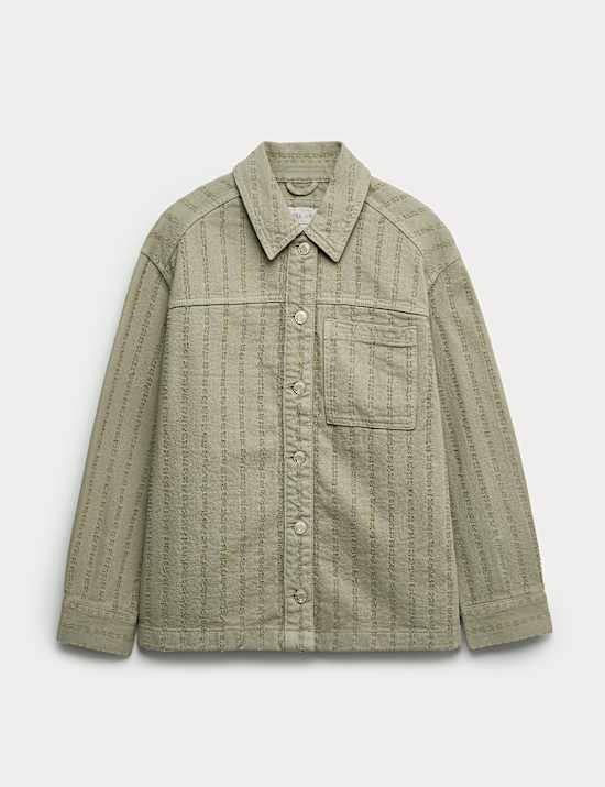 Pure Cotton Textured Denim Shirt