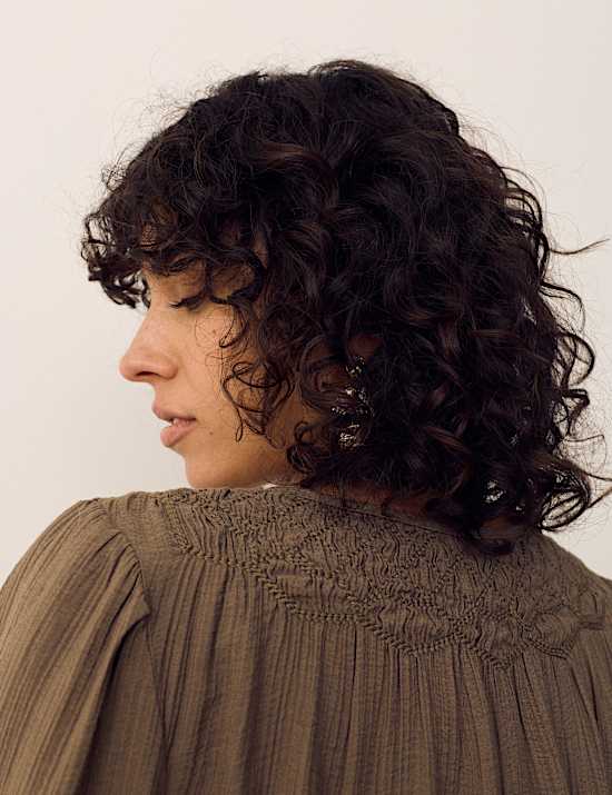 Double Cloth Smocked Blouse