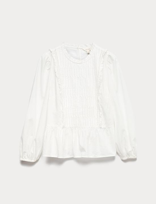 Pure Cotton Pleat Front Blouse