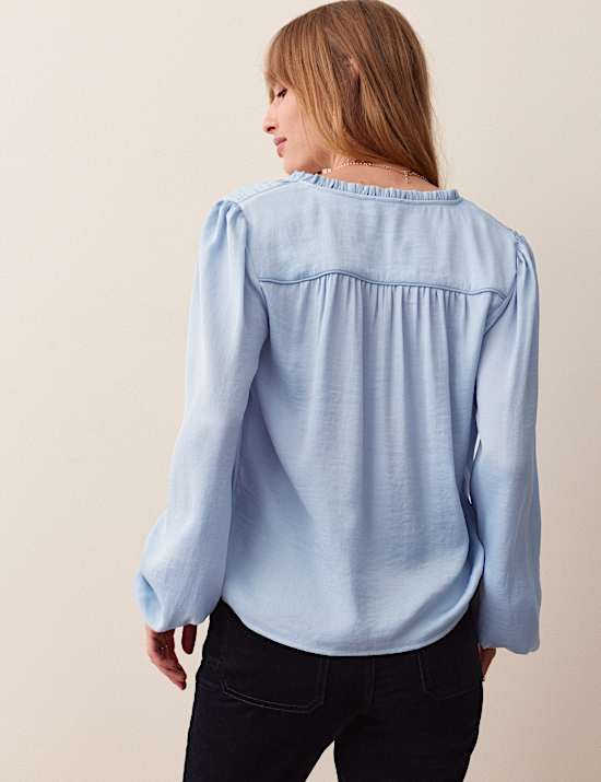 Satin Plisse Blouse
