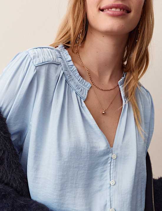 Satin Plisse Blouse
