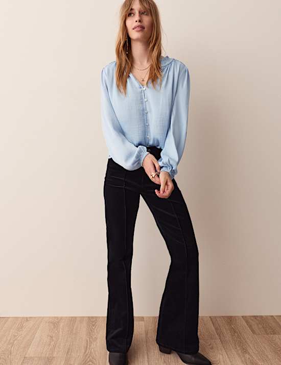 Satin Plisse Blouse