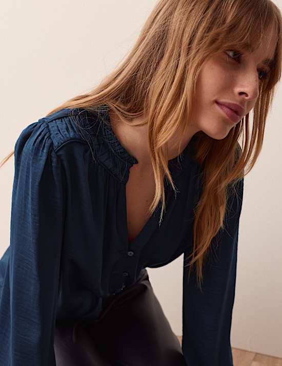 Satin Plisse Blouse