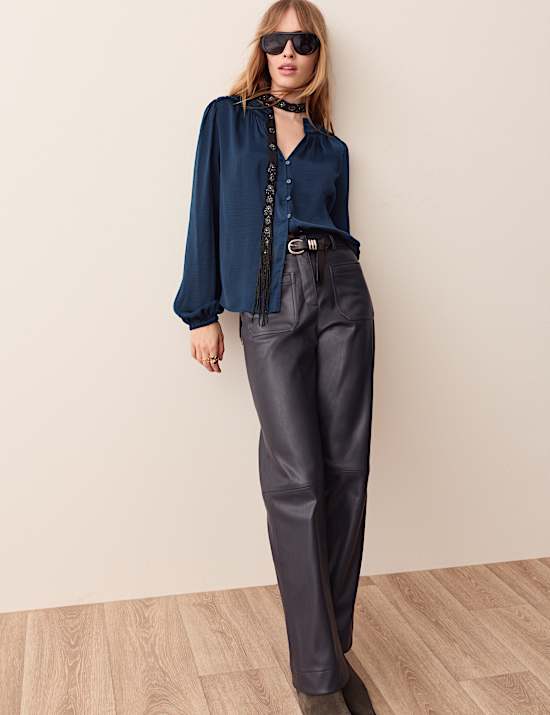 Satin Plisse Blouse