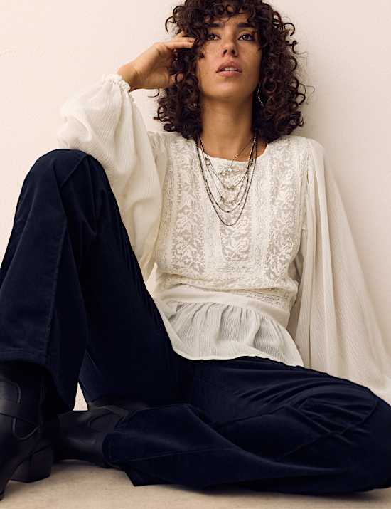 Lace Yoke Blouse