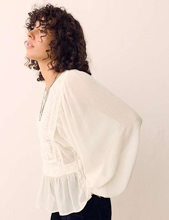 Lace Yoke Blouse