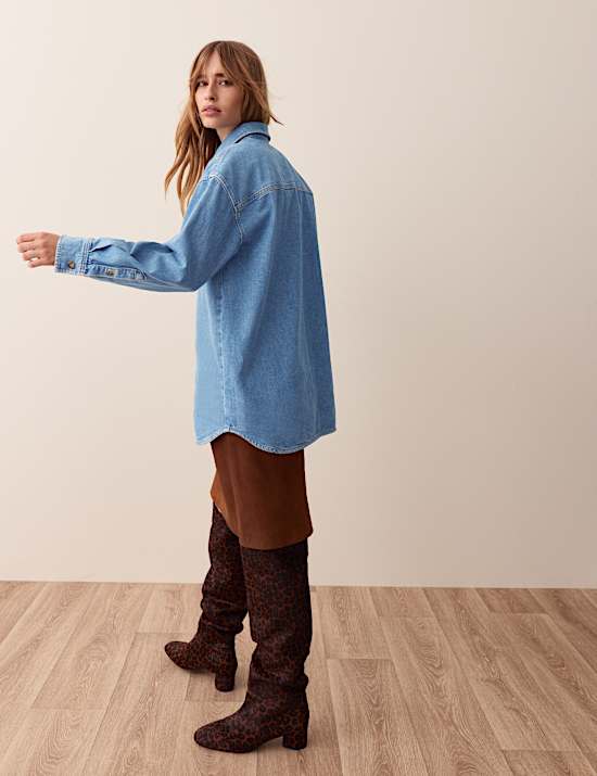 Relaxed Longline Denim Shirt