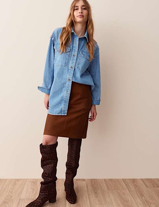 Relaxed Longline Denim Shirt