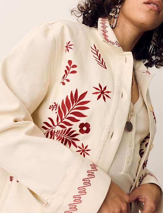 Pure Cotton Embroidered Overshirt