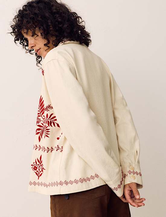 Pure Cotton Embroidered Overshirt