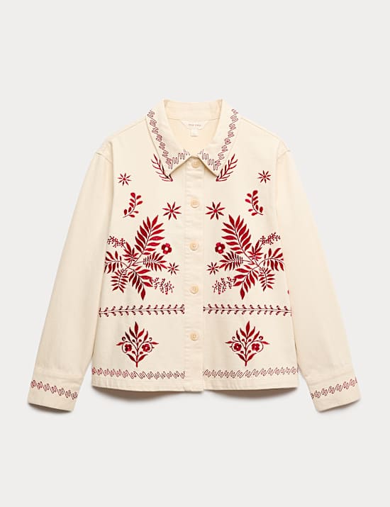 Pure Cotton Embroidered Overshirt